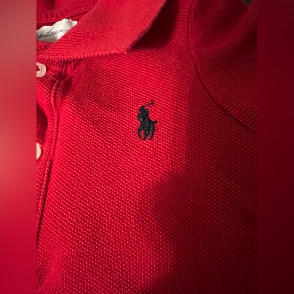 Ralph Lauren baby shortall one piece romper red Christmas Polo 3 6 Mos Holiday - Picture 3 of 5